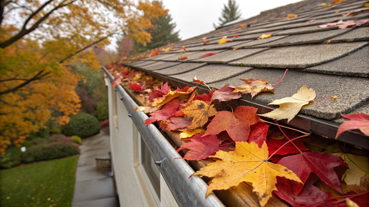 fall-leaves-clogged-gutters 2